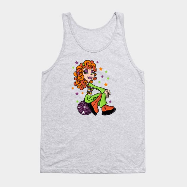 Red haired disco girl Tank Top by JoanaJuheLaju1